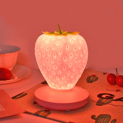 Strawberry nattlampa mjuk silikon bordslampa