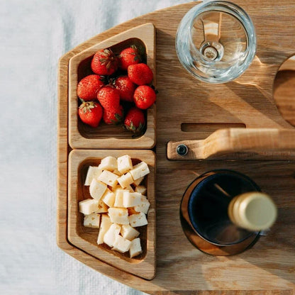 Bärbart trä picknick vinbord