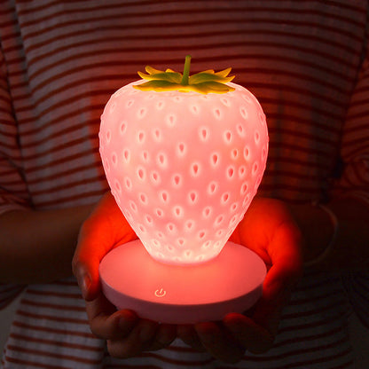 Strawberry nattlampa mjuk silikon bordslampa