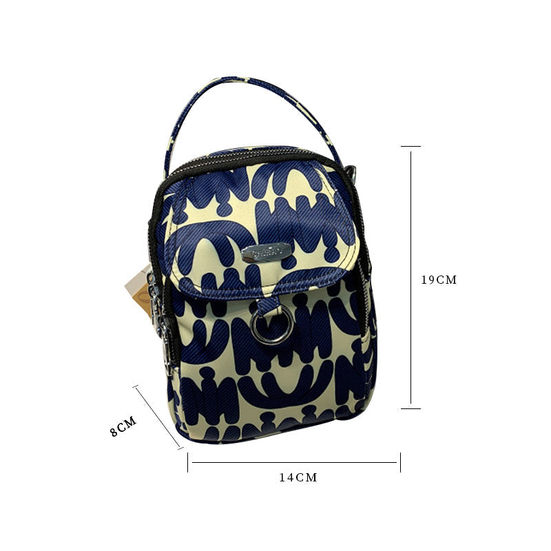 Crossbody taske med nylon print